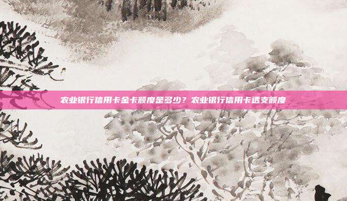 农业银行信用卡金卡额度是多少？农业银行信用卡透支额度