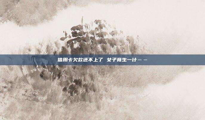 信用卡欠款还不上了 女子竟生一计……