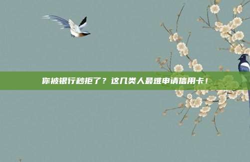 你被银行秒拒了？这几类人最难申请信用卡！