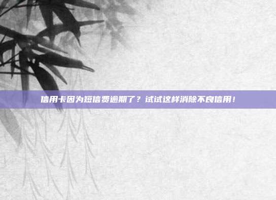 信用卡因为短信费逾期了?试试这样消除不良信用!