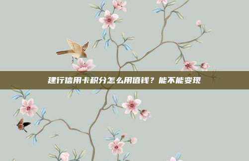 建行信用卡积分怎么用值钱?能不能变现