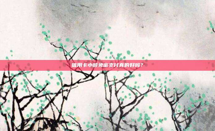 信用卡小额免密支付真的好吗?
