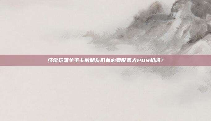 经常玩薅羊毛卡的朋友们有必要配备大POS机吗?