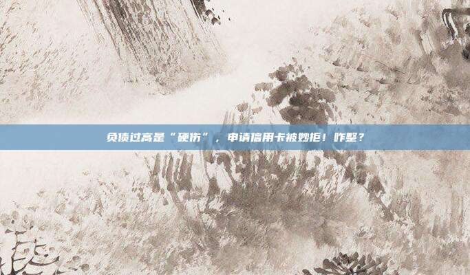 负债过高是“硬伤”,申请信用卡被妙拒!咋整?