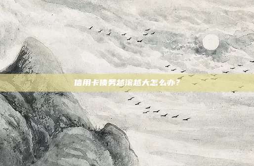 信用卡债务越滚越大怎么办?