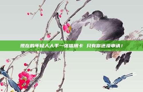 现在的年轻人人手一张信用卡 只有你还没申请!