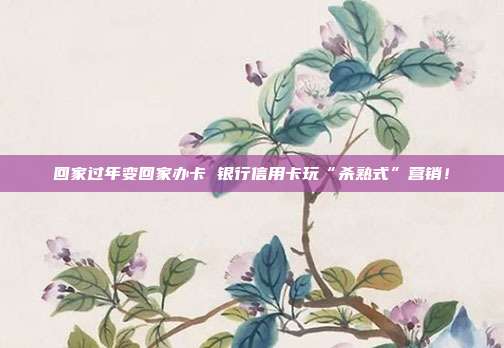 回家过年变回家办卡 银行信用卡玩“杀熟式”营销!