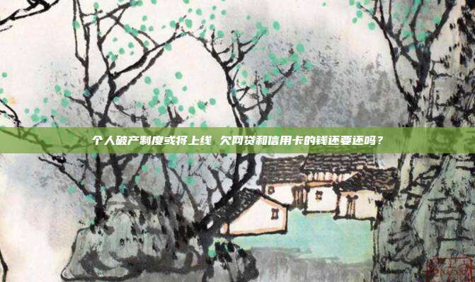 个人破产制度或将上线 欠网贷和信用卡的钱还要还吗？