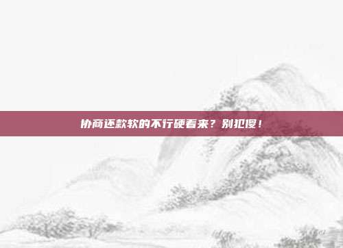 协商还款软的不行硬着来?别犯傻!