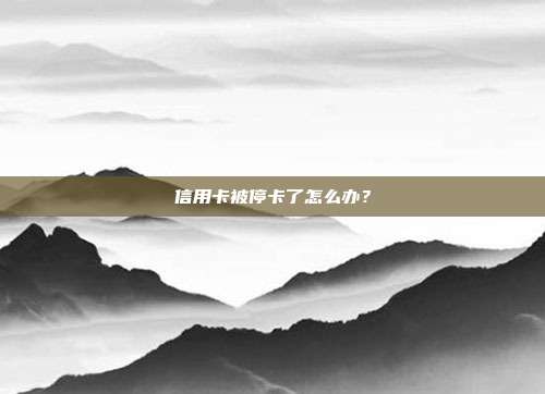 信用卡被停卡了怎么办?