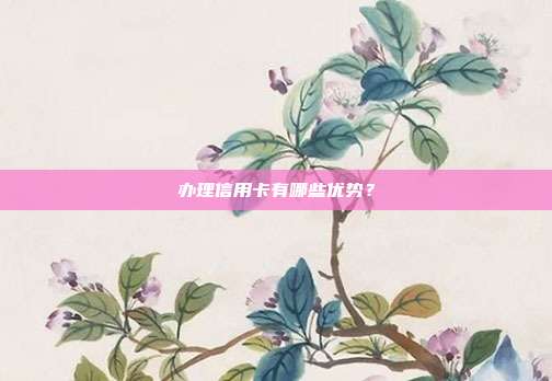 办理信用卡有哪些优势?