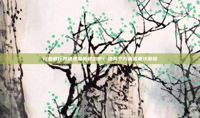 兴业银行预借现金新规出炉!这两个方面需要注意啦