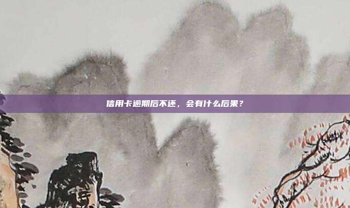 信用卡逾期后不还,会有什么后果?
