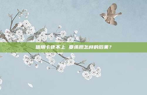 信用卡还不上 要承担怎样的后果？