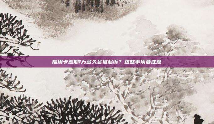 信用卡逾期1万多久会被起诉？这些事项要注意