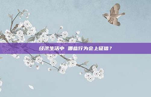 经济生活中 哪些行为会上征信?
