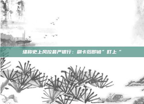 堪称史上风控最严银行：刷卡后即被”盯上“