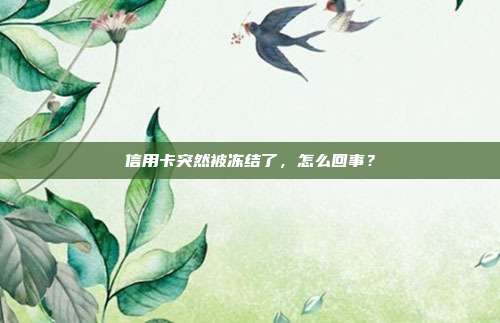 信用卡突然被冻结了，怎么回事？