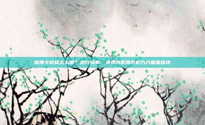 信用卡权益怎么用？出行接机、免费或机票升舱方方面面省钱