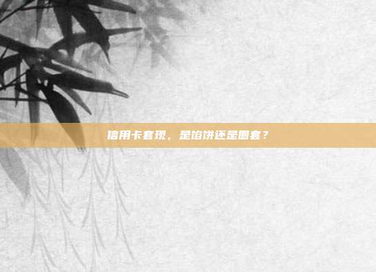 信用卡套现,是馅饼还是圈套?