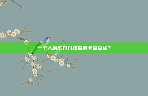 一个人到底有几张信用卡最合适?