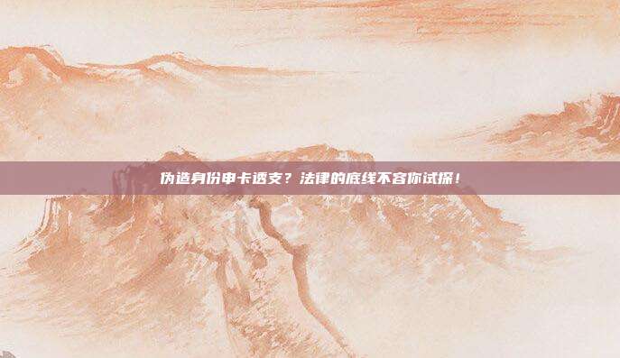 伪造身份申卡透支?法律的底线不容你试探!