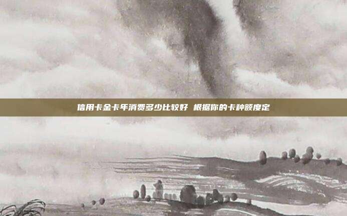 信用卡金卡年消费多少比较好 根据你的卡种额度定