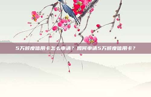 5万额度信用卡怎么申请?如何申请5万额度信用卡?