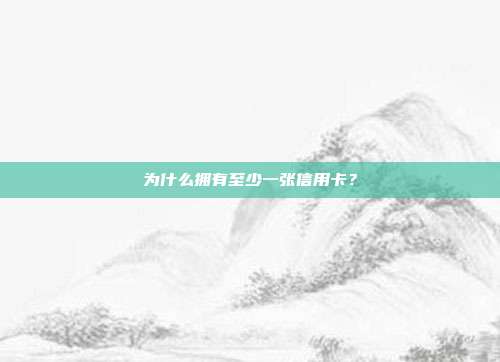 为什么拥有至少一张信用卡？