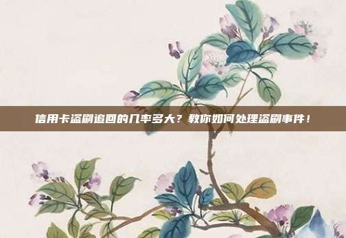 信用卡盗刷追回的几率多大?教你如何处理盗刷事件!