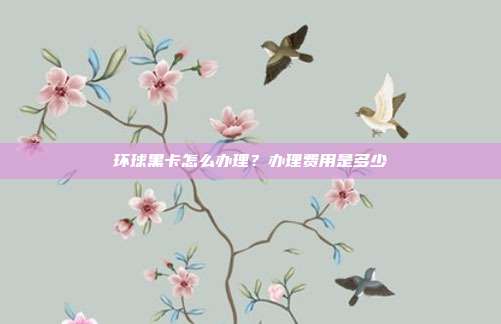 环球黑卡怎么办理？办理费用是多少