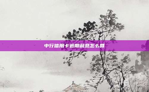 中行信用卡逾期利息怎么算