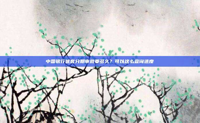 中国银行优客分期审批要多久?可以这么查询进度