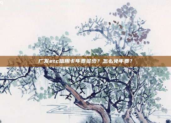 广发etc信用卡年费多少?怎么免年费?