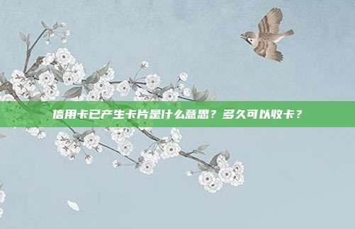 信用卡已产生卡片是什么意思?多久可以收卡?
