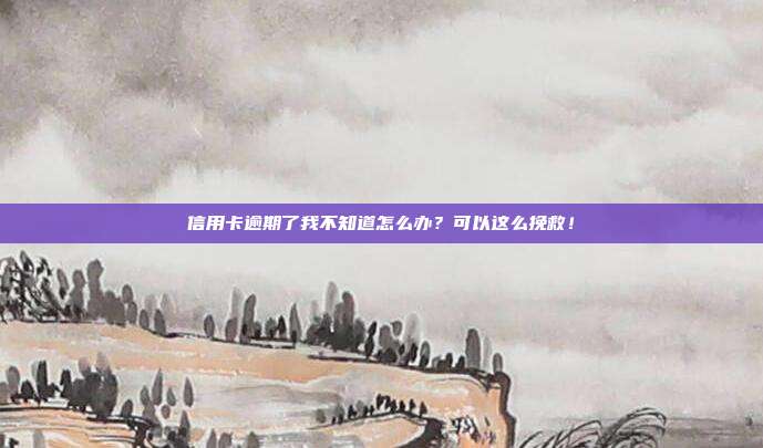 信用卡逾期了我不知道怎么办?可以这么挽救!