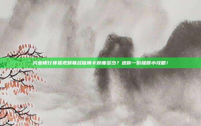 兴业银行搜狐视频联名信用卡额度多少?送你一份提额小攻略!