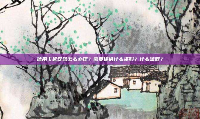 信用卡延误险怎么办理?需要提供什么资料?什么流程?