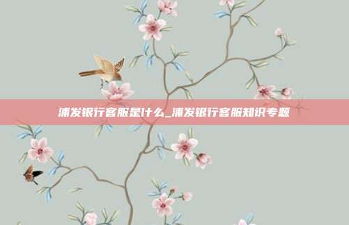 浦发银行客服是什么_浦发银行客服知识专题