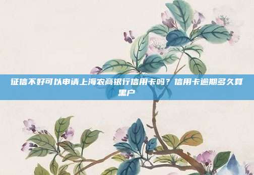 征信不好可以申请上海农商银行信用卡吗?信用卡逾期多久算黑户