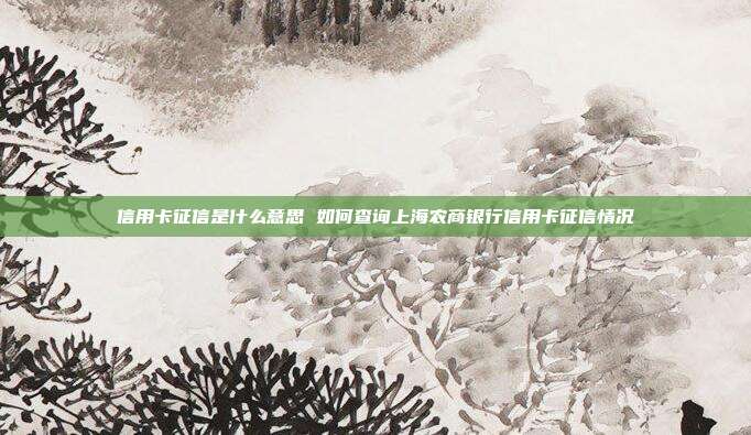 信用卡征信是什么意思 如何查询上海农商银行信用卡征信情况