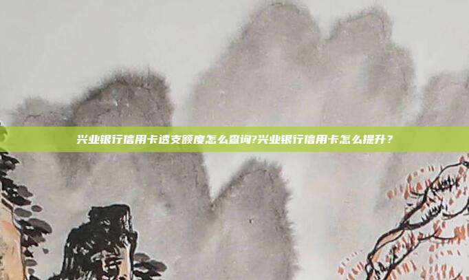 兴业银行信用卡透支额度怎么查询?兴业银行信用卡怎么提升？