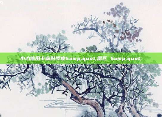 小心信用卡临时额度"雷区 "