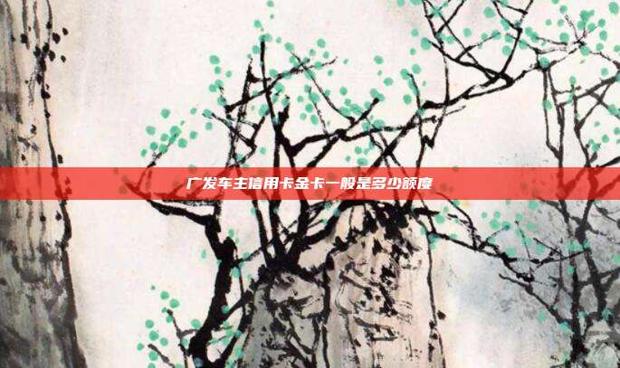 广发车主信用卡金卡一般是多少额度