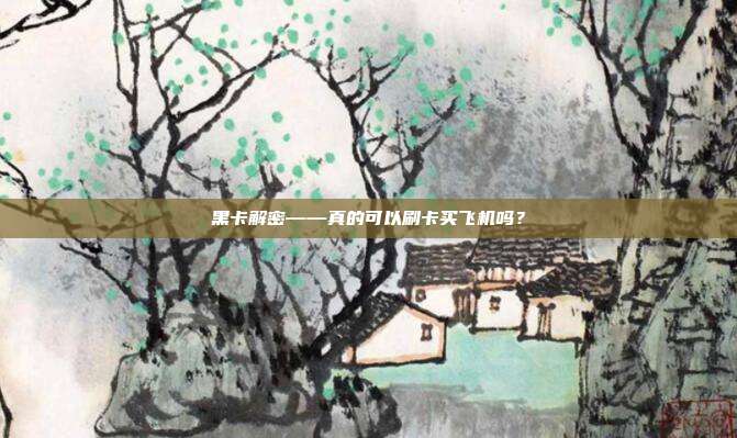 黑卡解密——真的可以刷卡买飞机吗?