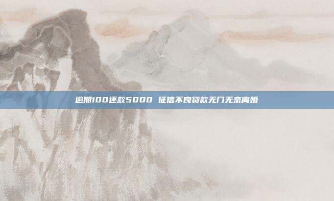 逾期100还款5000 征信不良贷款无门无奈离婚