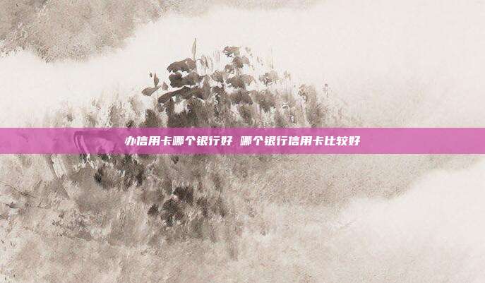 办信用卡哪个银行好 哪个银行信用卡比较好