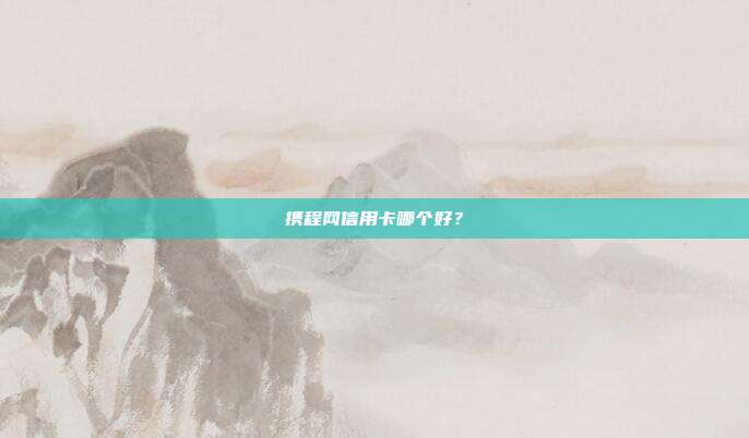 携程网信用卡哪个好?
