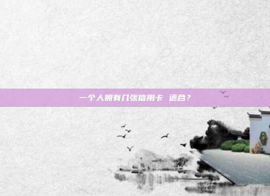 一个人拥有几张信用卡 适合?