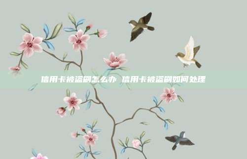 信用卡被盗刷怎么办 信用卡被盗刷如何处理